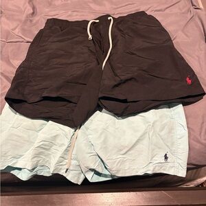 Polo by Ralph Lauren Men's Black and Light Blue Swimwear